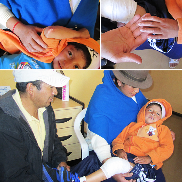 Marco and his parents Maria and Jose Maria after the surgery